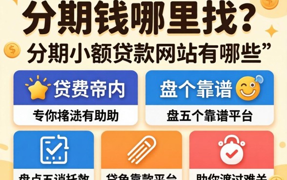 急需用钱哪里找？分期小额贷款网站有哪些？盘点五个靠谱平台助你渡过难关
