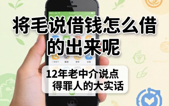 手机平台借钱怎么借的出来呢？12年老中介说点得罪人的大实话