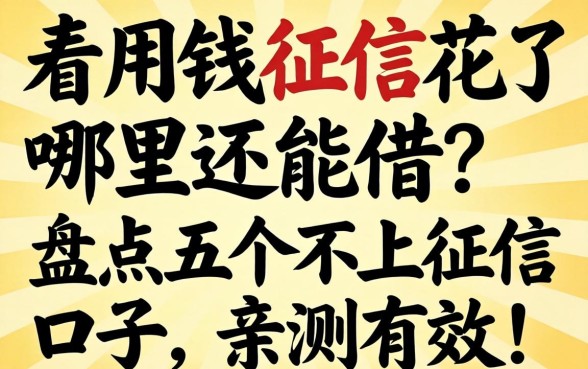 急用钱征信花了哪里还能借？盘点五个不上征信的口子，亲测有效！