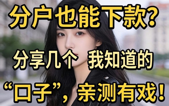 黑户也能下款?分享几个我知道的“口子”,亲测有戏!