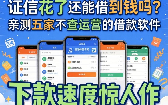 征信花了还能借到钱吗？亲测五家不查运营商的借款软件，下款速度惊人