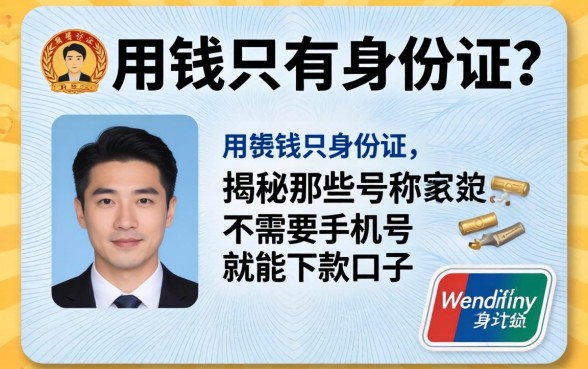 急用钱只有身份证?揭秘那些号称不需要手机号就能下款的口子