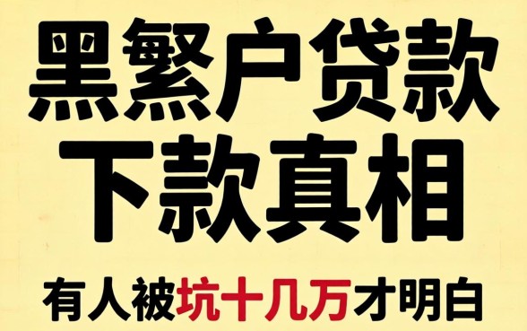 2026年黑户贷款下款真相：有人被坑十几万才明白