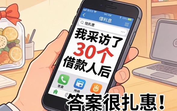 手机从哪里借钱利息最低呢？我采访了30个借款人后，答案很扎心