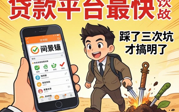 什么网上贷款平台最快？我踩了三次坑才搞明白这事儿