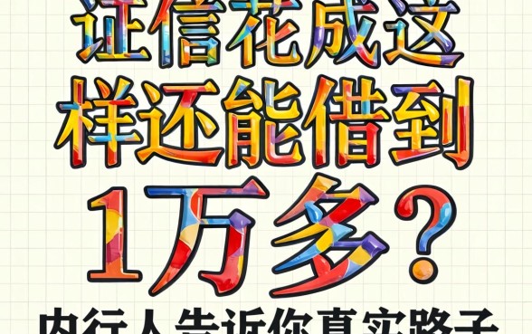 征信花成这样还能借到1万多?内行人告诉你真实路子