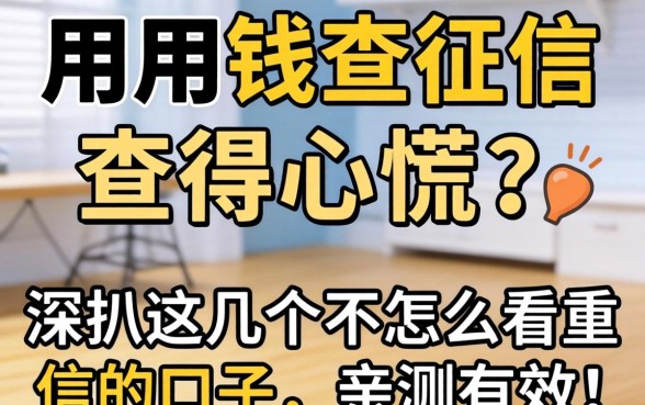 急用钱查征信查得心慌？深扒这几个不怎么看重征信的口子，亲测有效！