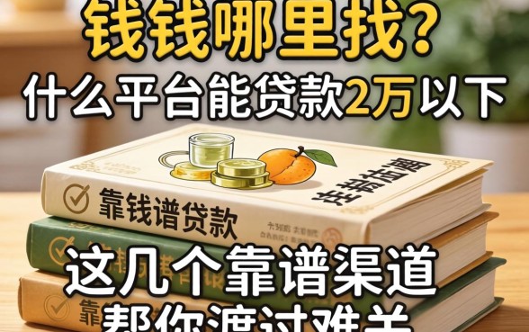 急需用钱哪里找？什么平台能贷款2万以下？这几个靠谱渠道帮你渡过难关