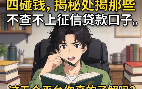 急需用钱却四处碰壁？揭秘那些不查不上征信的贷款口子，这五个平台你真的了解吗？