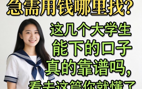 大学生急需用钱哪里找?这几个大学生能下的口子真的靠谱吗?看完这篇你就懂了