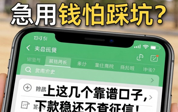 急用钱怕踩坑？手机上这几个靠谱口子，下款稳还不查征信！