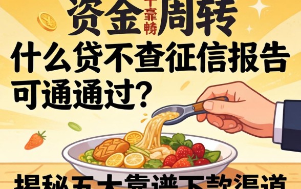 急需资金周转？什么贷不查征信报告可以通过？揭秘五大靠谱下款渠道