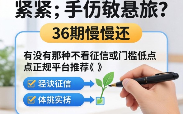 手头紧想分36期慢慢还,有没有那种不看征信或者门槛低点的正规平台推荐?