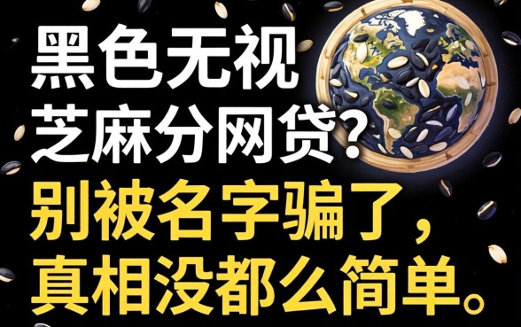 无视双黑无视芝麻分的网贷?别被名字骗了,真相没那么简单