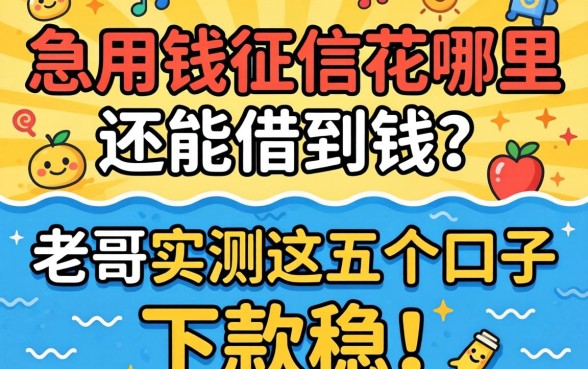 急用钱征信花哪里还能借到钱？老哥实测这五个口子，下款稳！