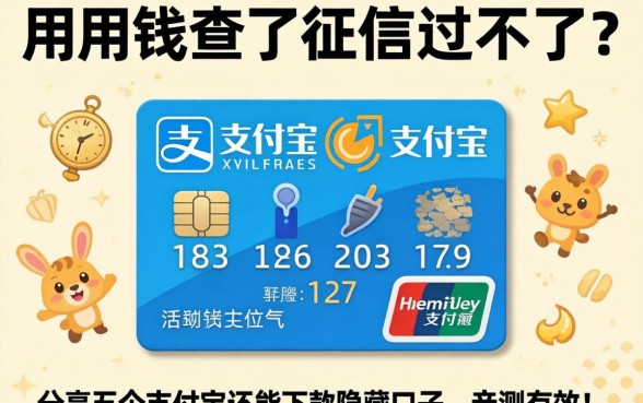 急用钱查了征信过不了？分享五个支付宝还能下款的隐藏口子，亲测有效！