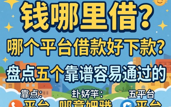急需用钱哪里借？哪个平台借款好下款？盘点五个靠谱容易通过的平台