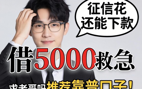 手头紧想借5000救急，征信花还能下款吗？求老哥们推荐靠谱口子！