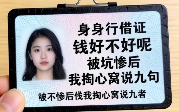 押身份证借钱好不好呢？被坑惨后我掏心窝说几句