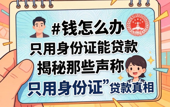 急需用钱怎么办?只用身份证能贷款吗?揭秘那些声称“只用身份证”的贷款真相