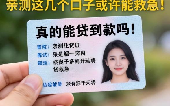 手里只有一张身份证,真的能贷到款吗?亲测这几个口子或许能救急!