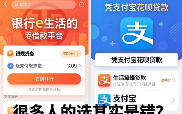 我看过工银e生活的借款平台和凭支付宝花呗贷款的平台，发现很多人的选择其实是错的