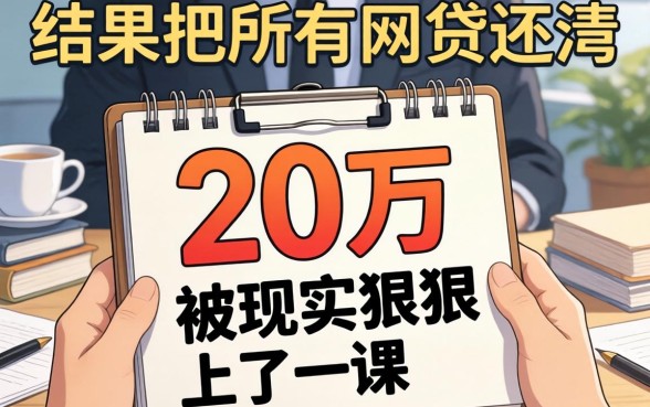我想借20万把所有网贷还清,结果被现实狠狠上了一课
