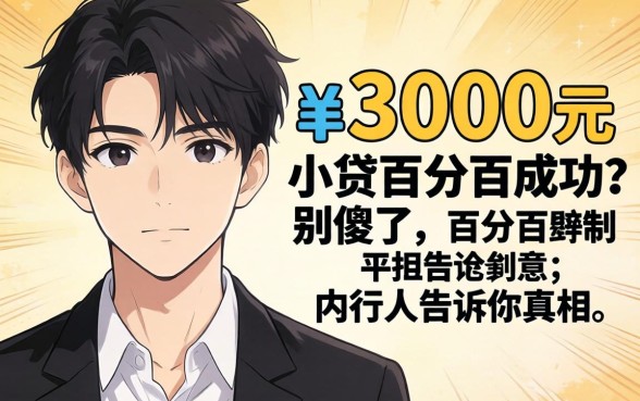 18岁3000元小贷百分百成功?别傻了,内行人告诉你真相