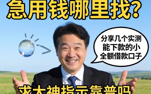 急用钱哪里找？分享几个实测能下款的小额借款口子，求大神指点靠谱吗？