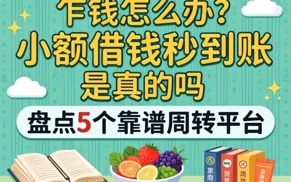 急需用钱怎么办?小额借钱秒到账是真的吗?盘点5个靠谱周转平台