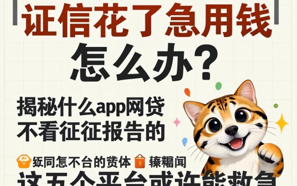征信花了急用钱怎么办？揭秘什么app网贷不看征信报告的，这五个平台或许能救急