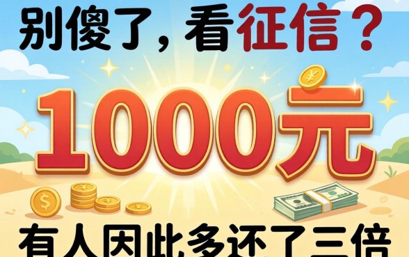 借1000元不看征信？别傻了，有人因此多还了三倍