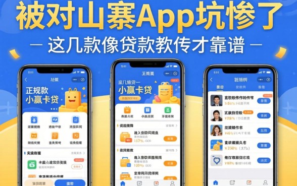 别被山寨app坑惨了，这几款像小赢卡贷一样正规的贷款软件才靠谱