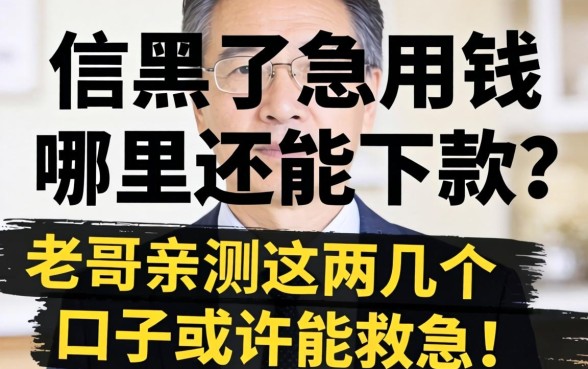 征信黑了急用钱哪里还能下款？老哥亲测这几个口子或许能救急！