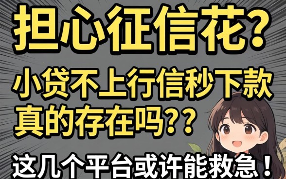 急需用钱却担心征信花？小贷不上征信秒下款真的存在吗？这几个平台或许能救急！