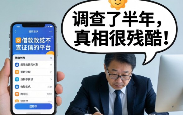 有没有借款软件不查征信的平台？我调查了半年，真相很残酷