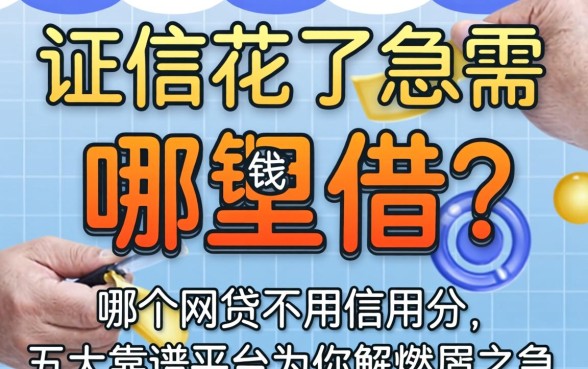 征信花了急需用钱哪里借?哪个网贷不用信用分,五大靠谱平台为你解燃眉之急