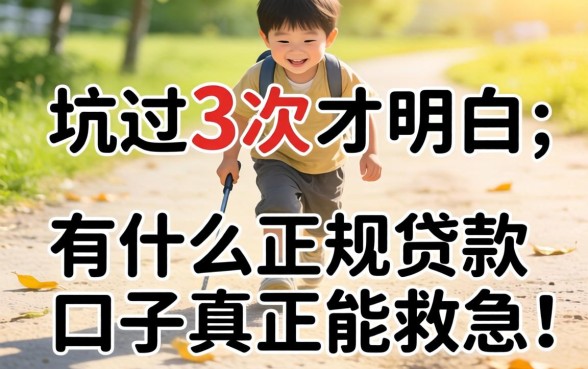 被坑过3次才明白：有什么正规贷款的口子真正能救急