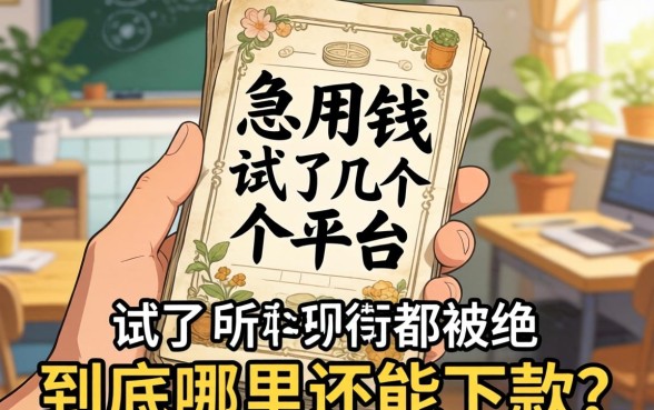 手里急用钱试了几个平台都被拒,到底哪里还能下款?