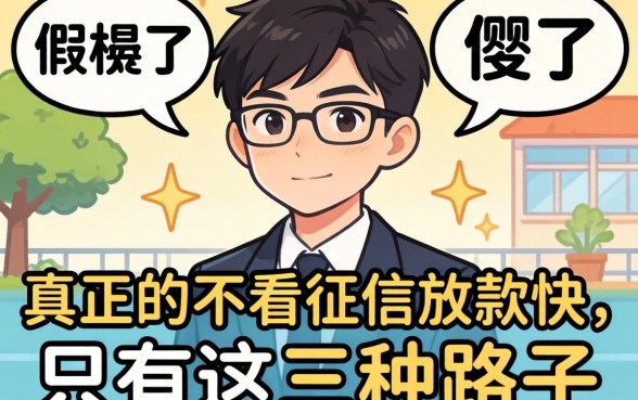 别傻了，真正的不看征信放款快，只有这三种路子