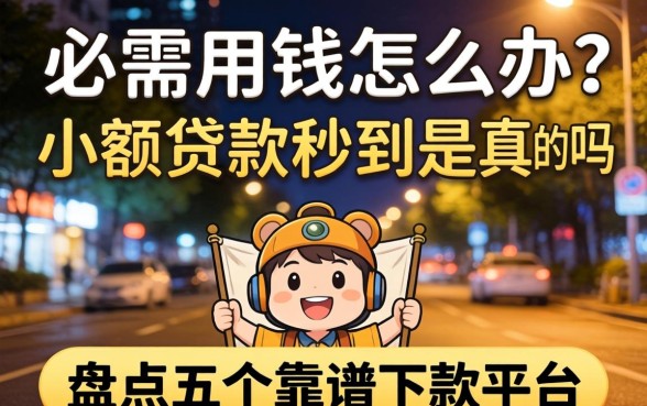 深夜急需用钱怎么办？2026小额贷款秒到是真的吗？盘点五个靠谱下款平台