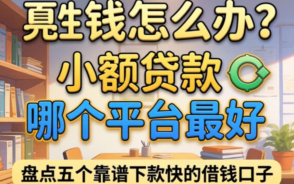 急需用钱怎么办?小额贷款哪个平台最好?盘点五个靠谱下款快的借钱口子