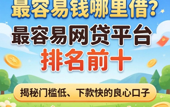 急需用钱哪里借?最容易的网贷平台排名前十有哪些?揭秘门槛低、下款快的良心口子