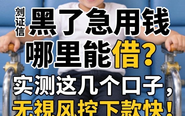 征信黑了急用钱哪里能借?实测这几个口子,无视风控下款快!
