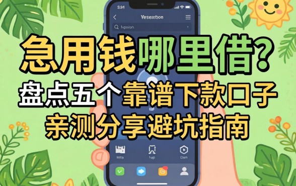 手机上急用钱哪里借？盘点五个靠谱下款口子，亲测分享避坑指南