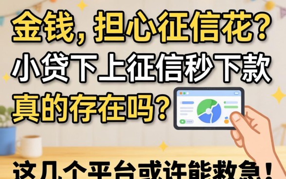 急需用钱却担心征信花？小贷不上征信秒下款真的存在吗？这几个平台或许能救急！