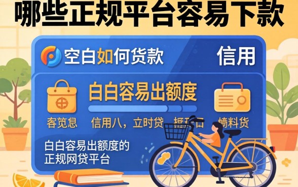 信用空白怎么贷款？哪些正规平台容易下款？白户容易出额度的正规网贷平台有哪些？
