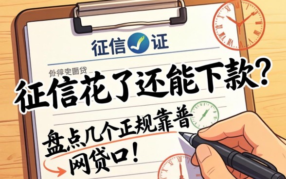我征信花了还能下款？盘点几个正规靠谱的网贷口子