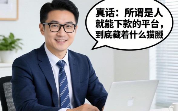 银行经理说真话：所谓是人就能下款的平台，到底藏着什么猫腻