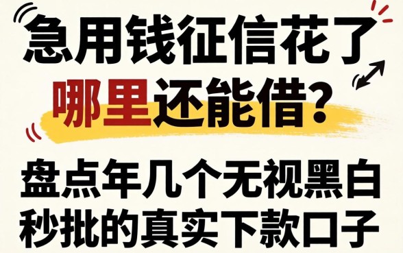 急用钱征信花了哪里还能借？盘点2026年几个无视黑白秒批的真实下款口子